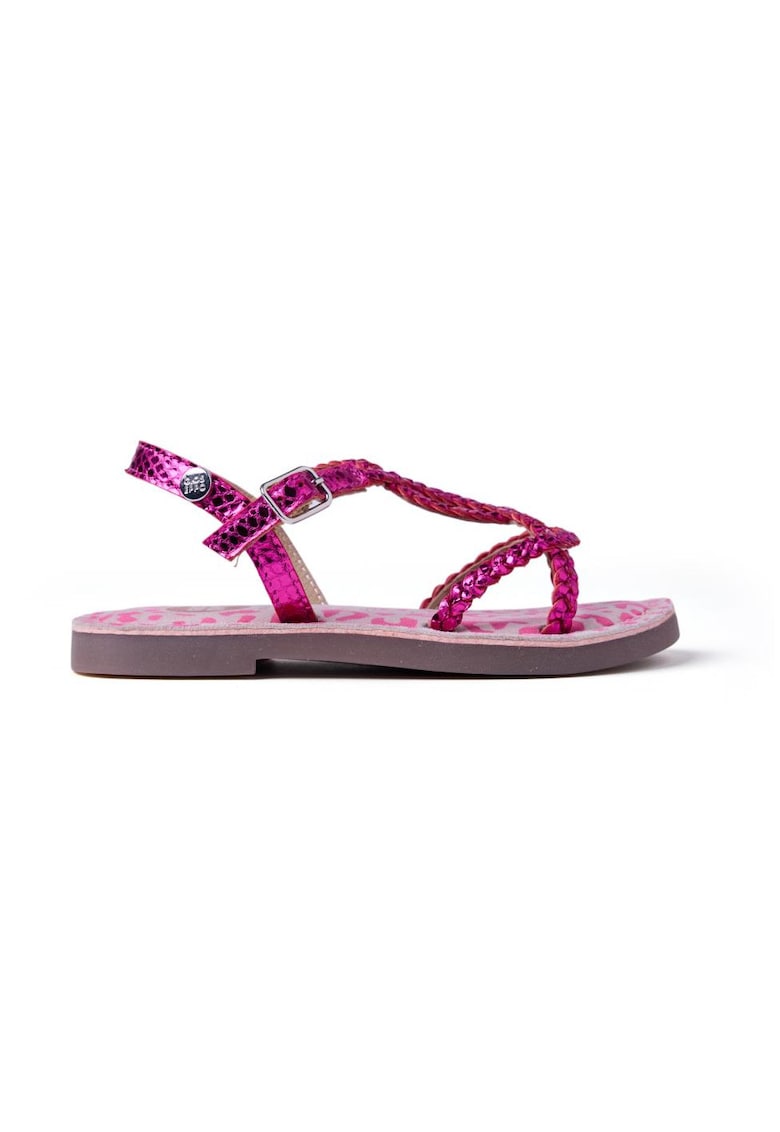 Sandale din piele impletite Boden - Fucsia