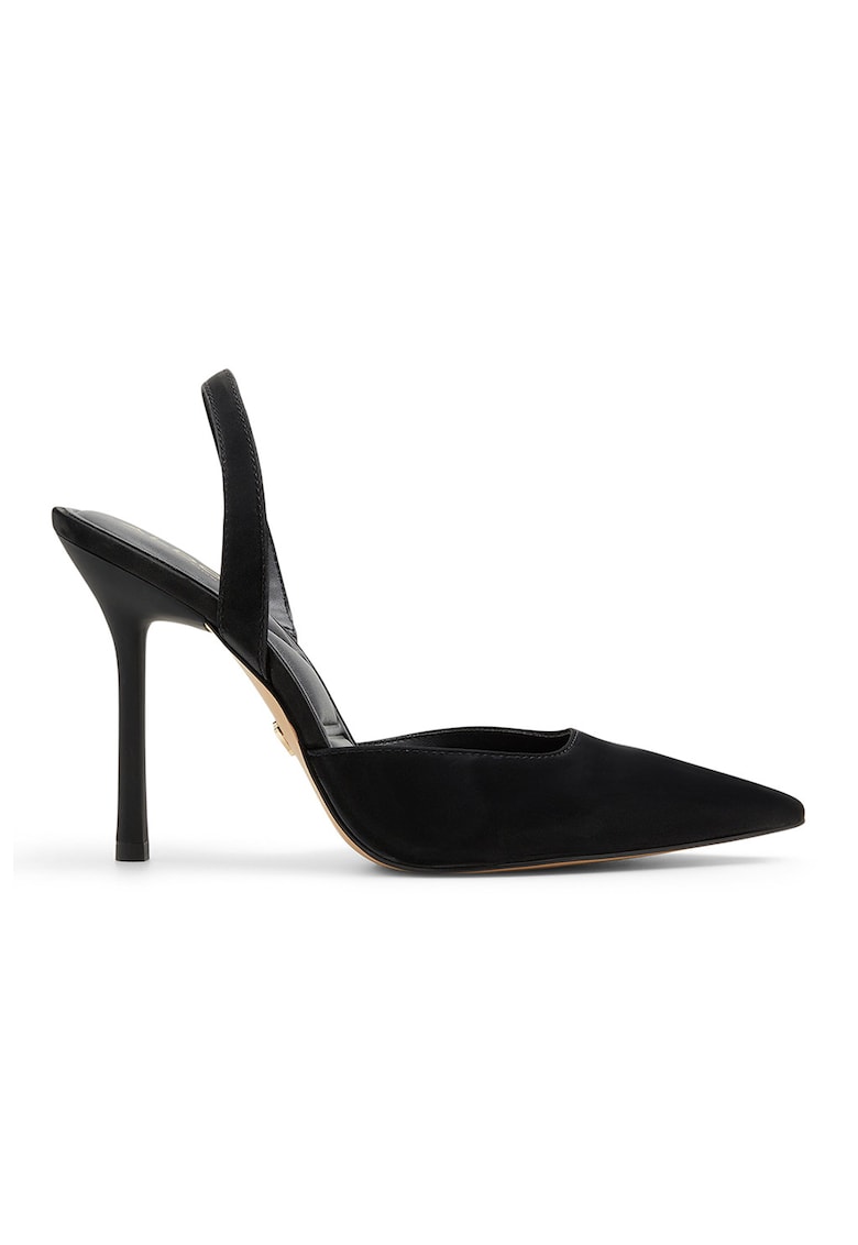 Pantofi slingback din piele ecologica cu toc inalt Berolden - Negru