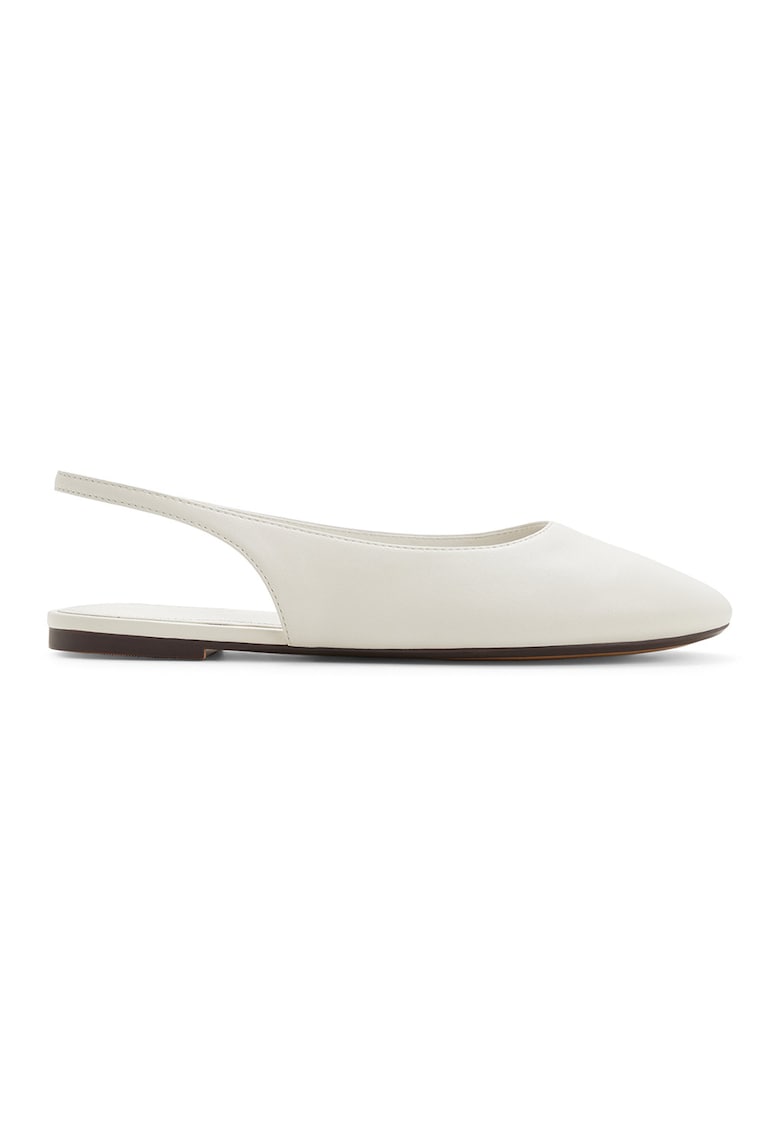Balerini slingback din piele Dropwave - Alb murdar