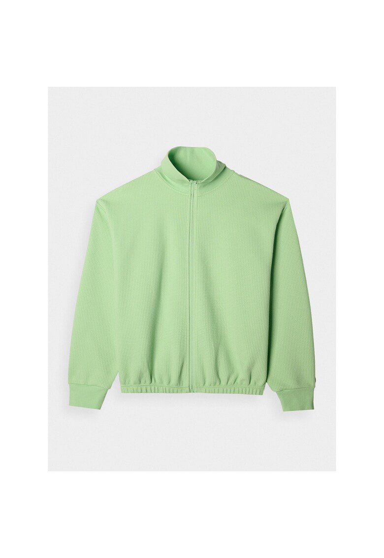 Hanorac Sportstil Femei - Fara Gluga - Bumbac - Croiala Regulara - Maneci Bufante - Verde - Verde