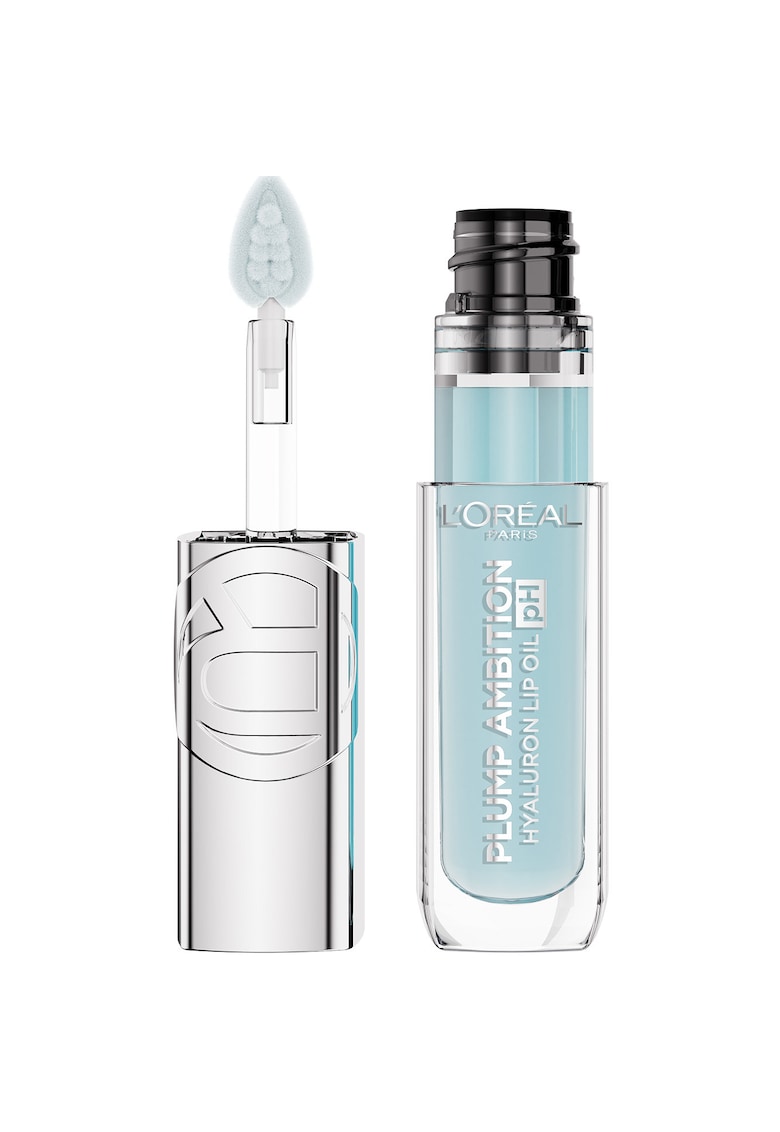 Ulei pentru buze cu efect de volum reactiv la pH Plump Ambition pH Hyaluron Lip Oil - contine Acid Hialuronic si Tri-Peptide - hidrateaza timp de 24 de ore - 5 ml - Cristal Ice
