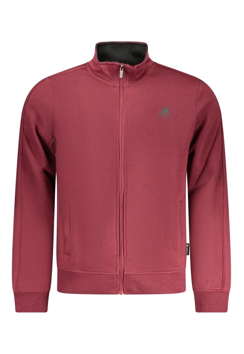 Bluza barbati - cu fermoar - logo - Regular fit - Rosu inchis