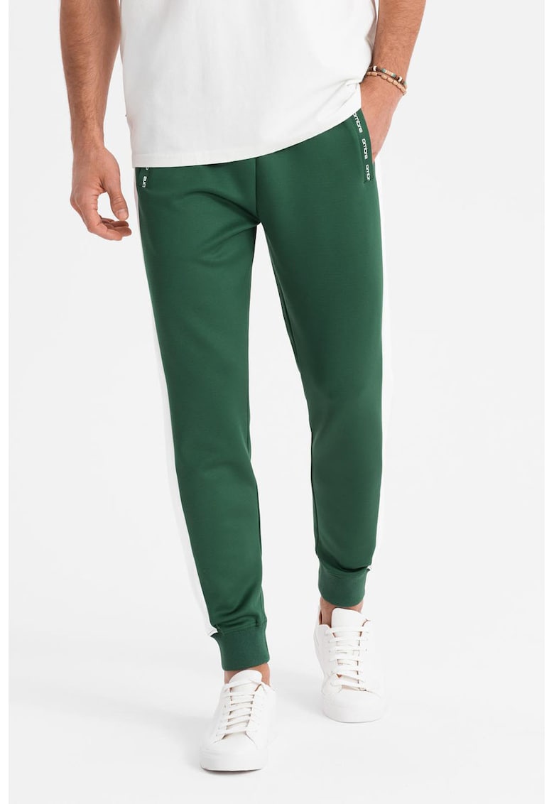 Pantaloni de trening cu segmente laterale contrastante