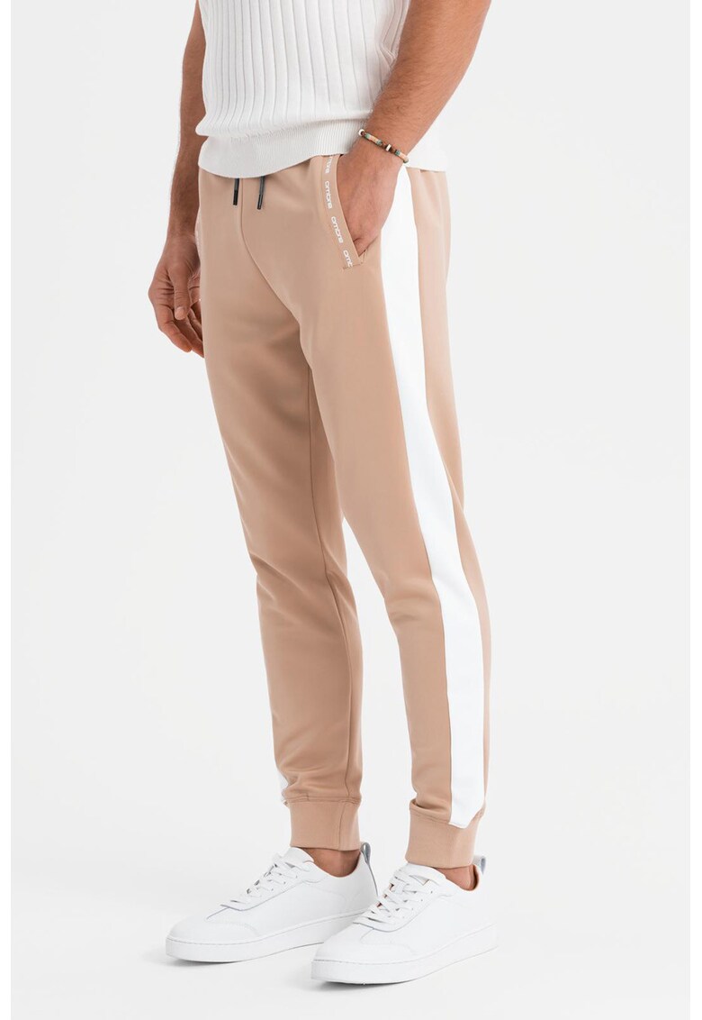 Pantaloni de trening cu segmente laterale contrastante