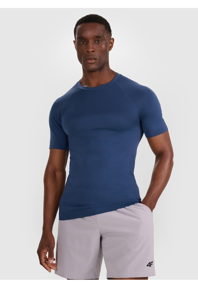 Tricou antrenament barbati denim - L-XL - croiala slim - fara cusaturi