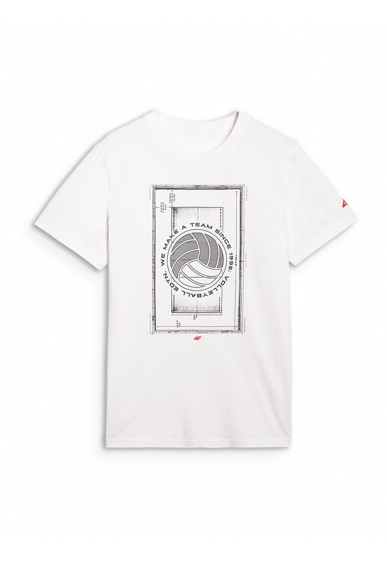 Tricou Barbati - Imprimeu Volei - Alb - 100% Bumbac - Marime XXL