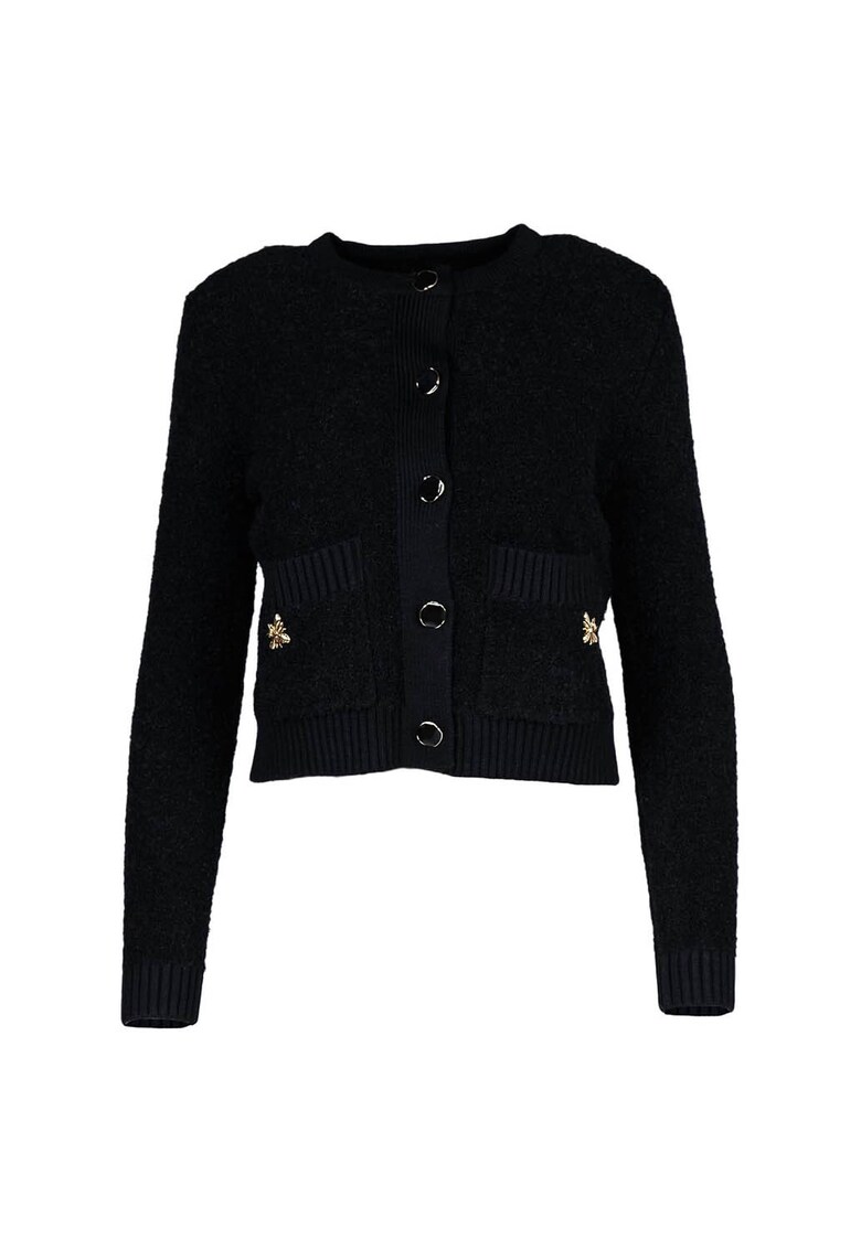 Cardigan din amestec de lana cu accente metalice