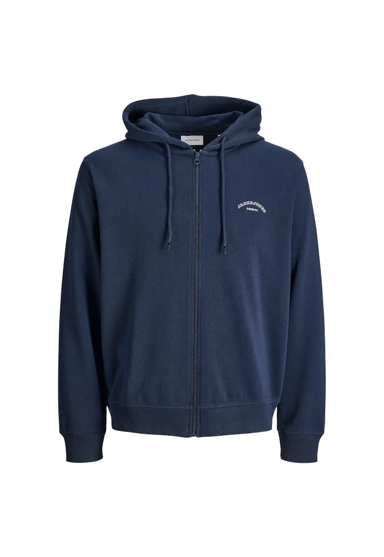 Hanorac JACK &JONES College Logo Zip Hood PLS 53491 - Albastru inchis