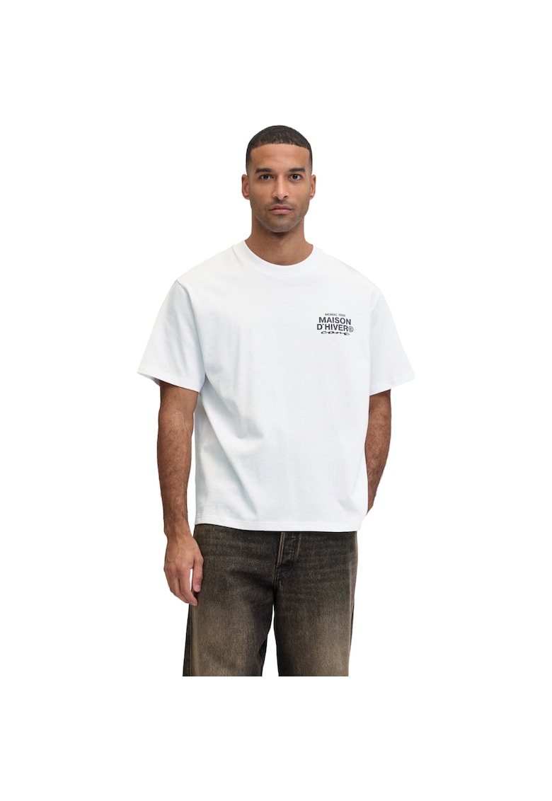 Tricou JACK &JONES Crest Back Print 53473 - Alb