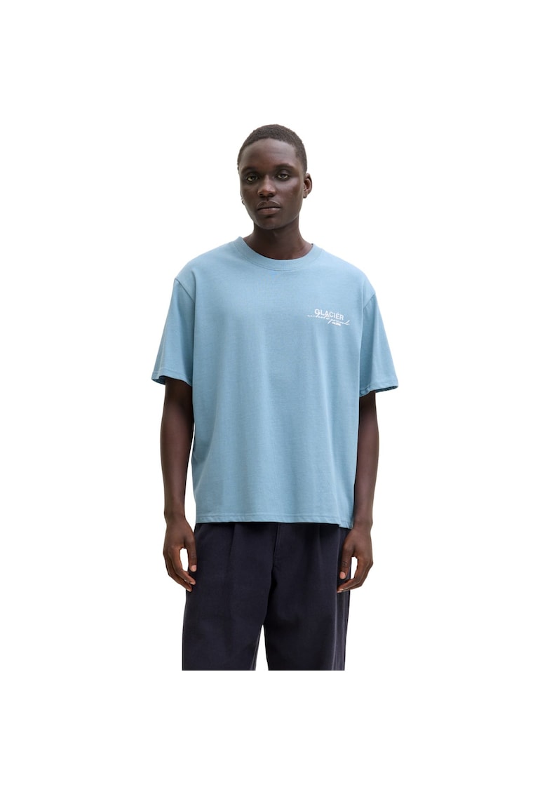 Tricou JACK &JONES Crest Back Print 53469 - Albastru deschis