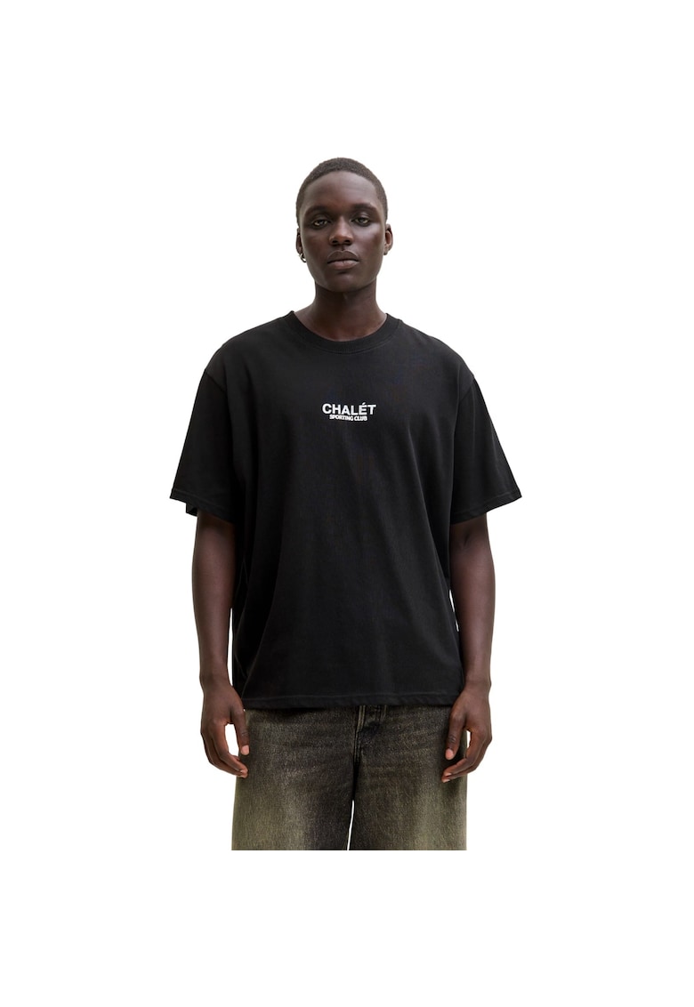 Tricou JACK &JONES Crest Back Print 53465 - Negru