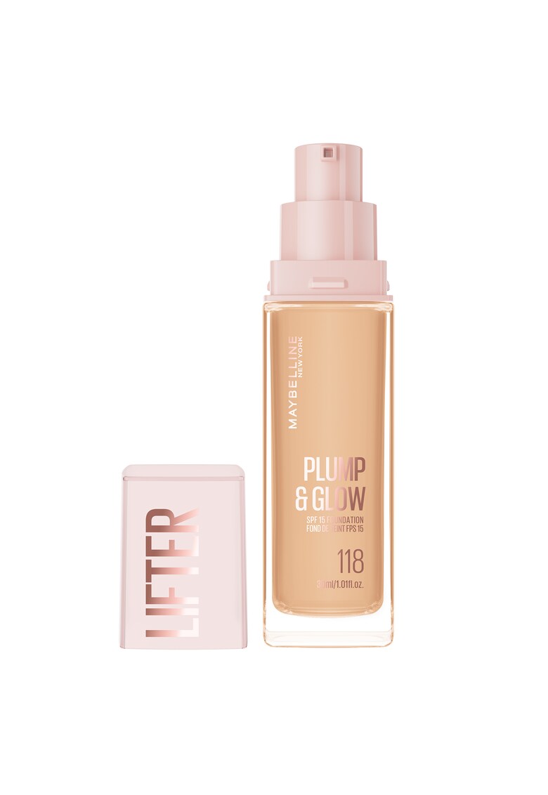 Fond De Ten Maybelline New York Lifter Plump&Glow pentru ten luminos 30 ml - 118