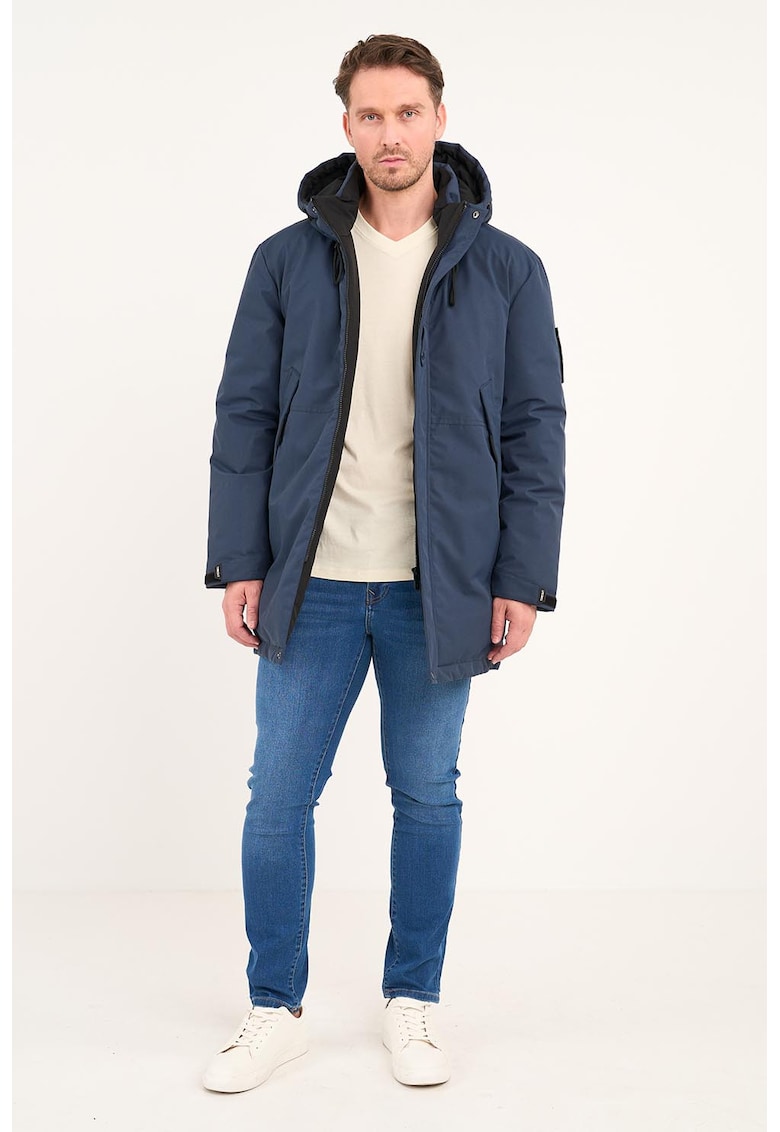 Geaca cu vatelina si gluga - Albastru petrol