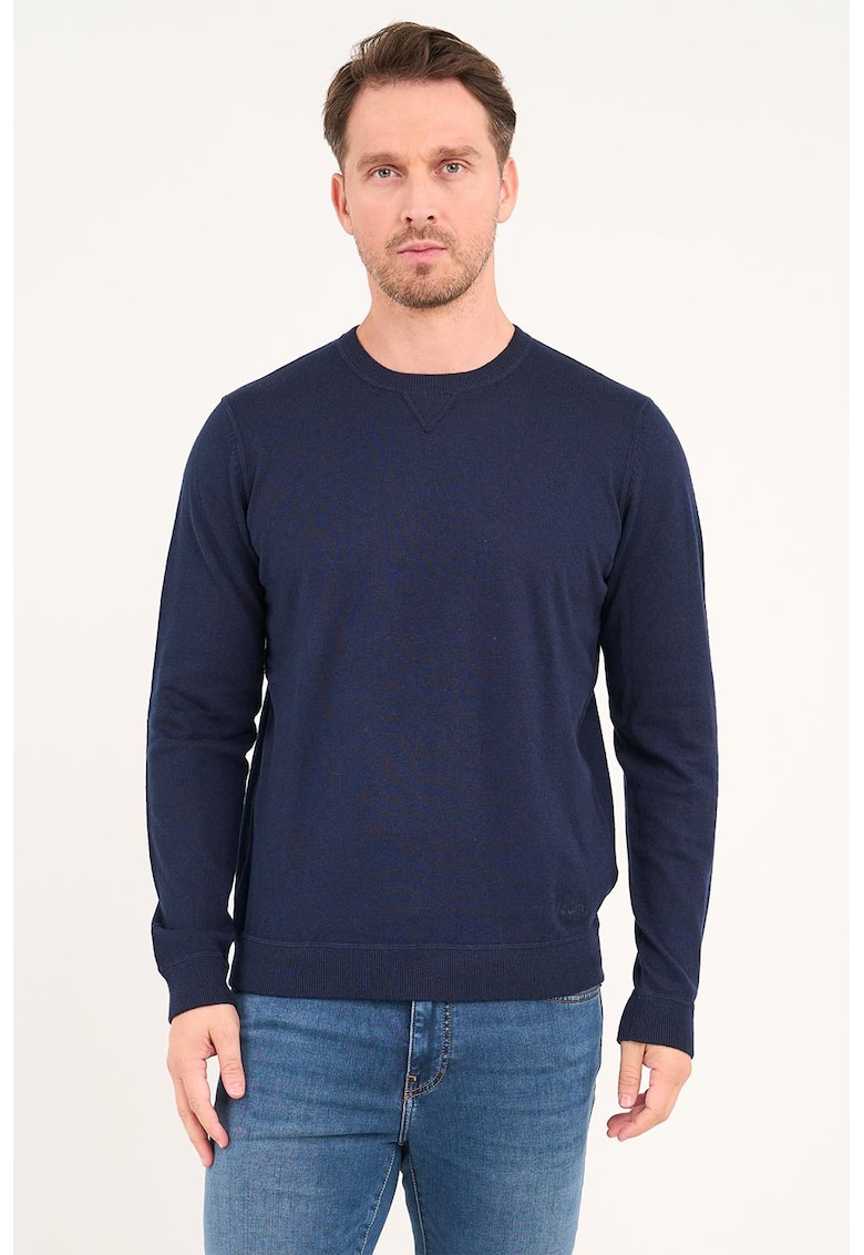 Pulover din amestec de lana - Bleumarin