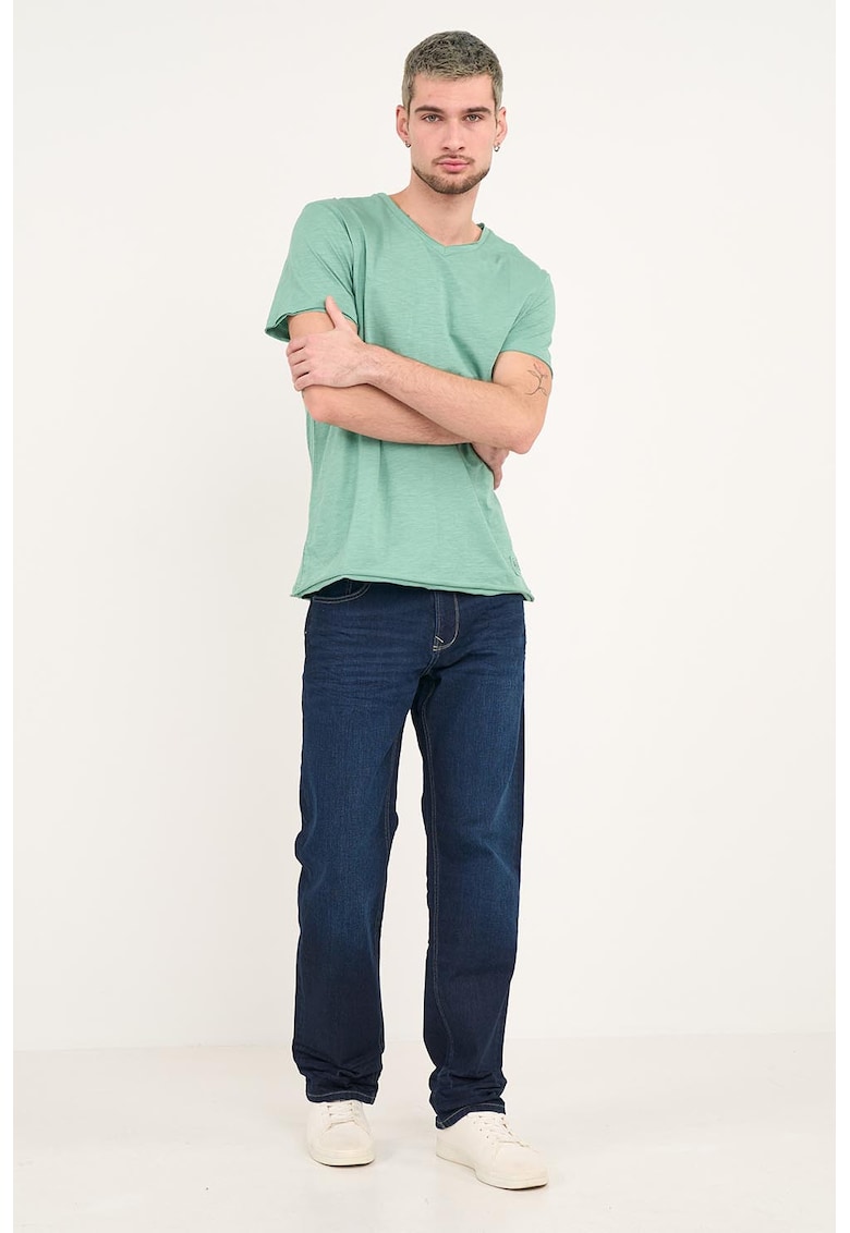 Blugi regular fit cu talie medie - Bleumarin