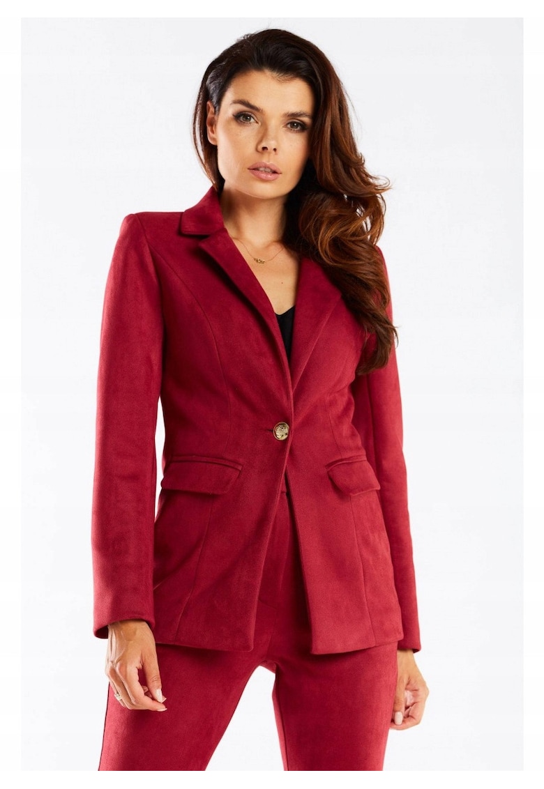 Sacou dama - roșu - mărime piele întoars - Rosu