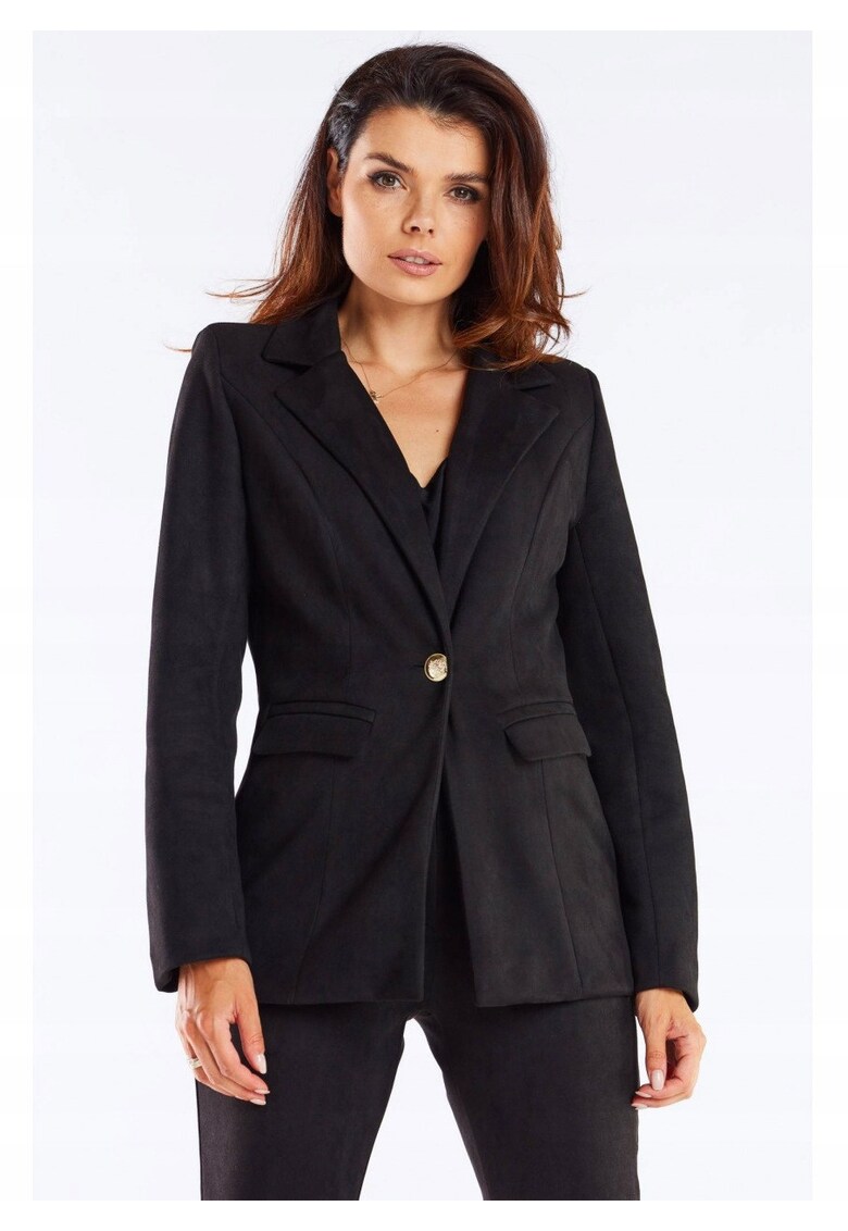 Sacou dama - piele negru - Negru