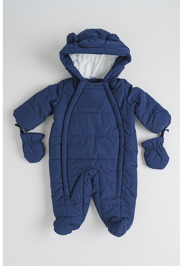 Salopeta cu vatelina - botosei si manusi - Bleumarin