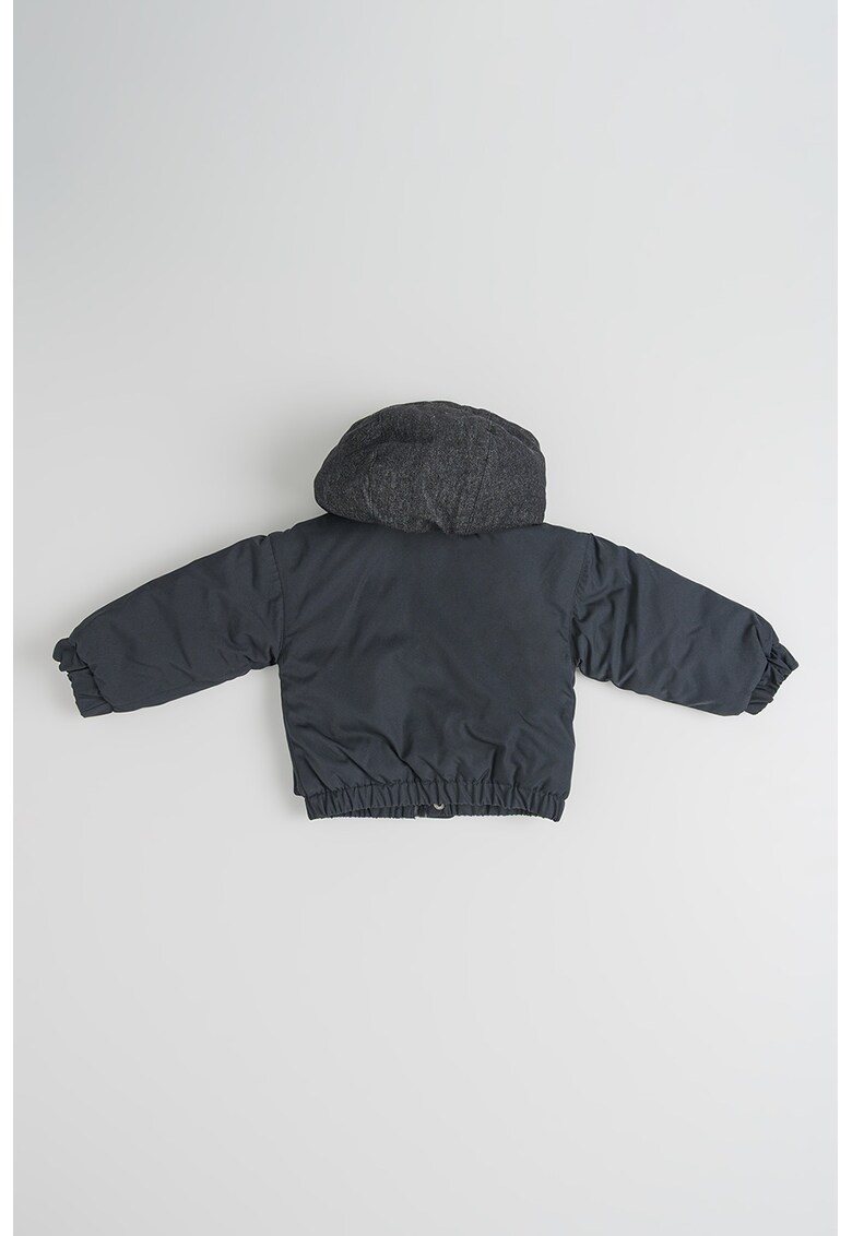 Geaca matlasata cu buzunare cu clapa - Bleumarin