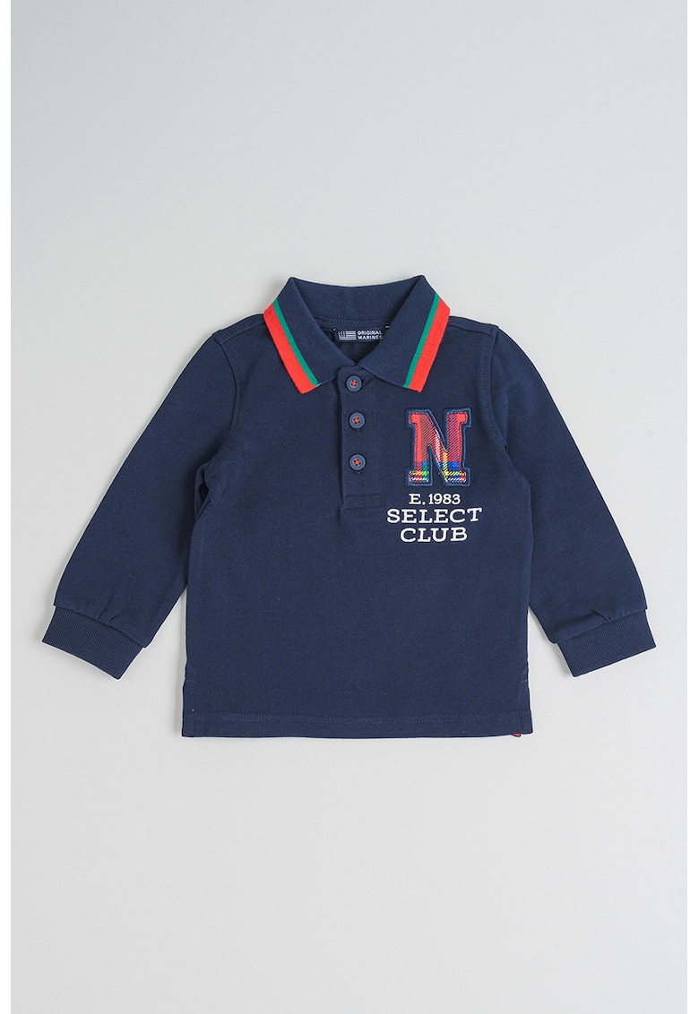 Bluza polo din bumbac - Rosu/Albastru ultramarin