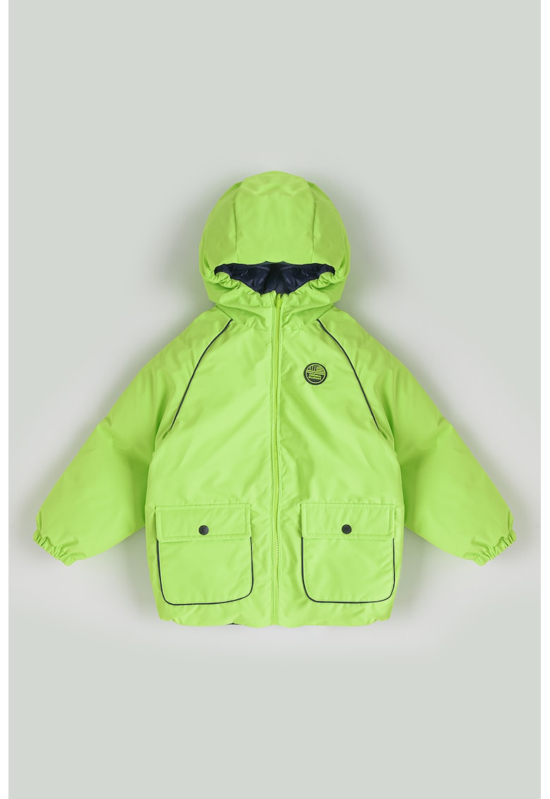 Geaca reversibila cu buzunare laterale - Verde lime