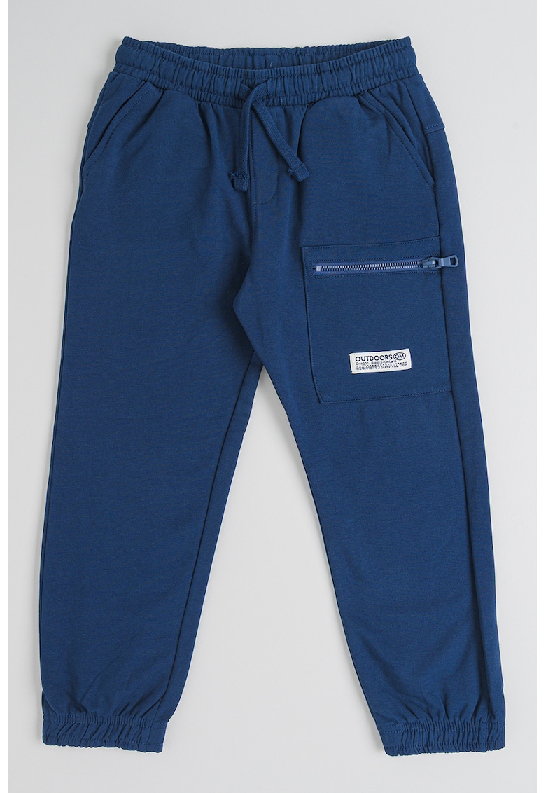 Pantaloni de trening cu snur de ajustare si buzunar cu fermoar - Bleumarin
