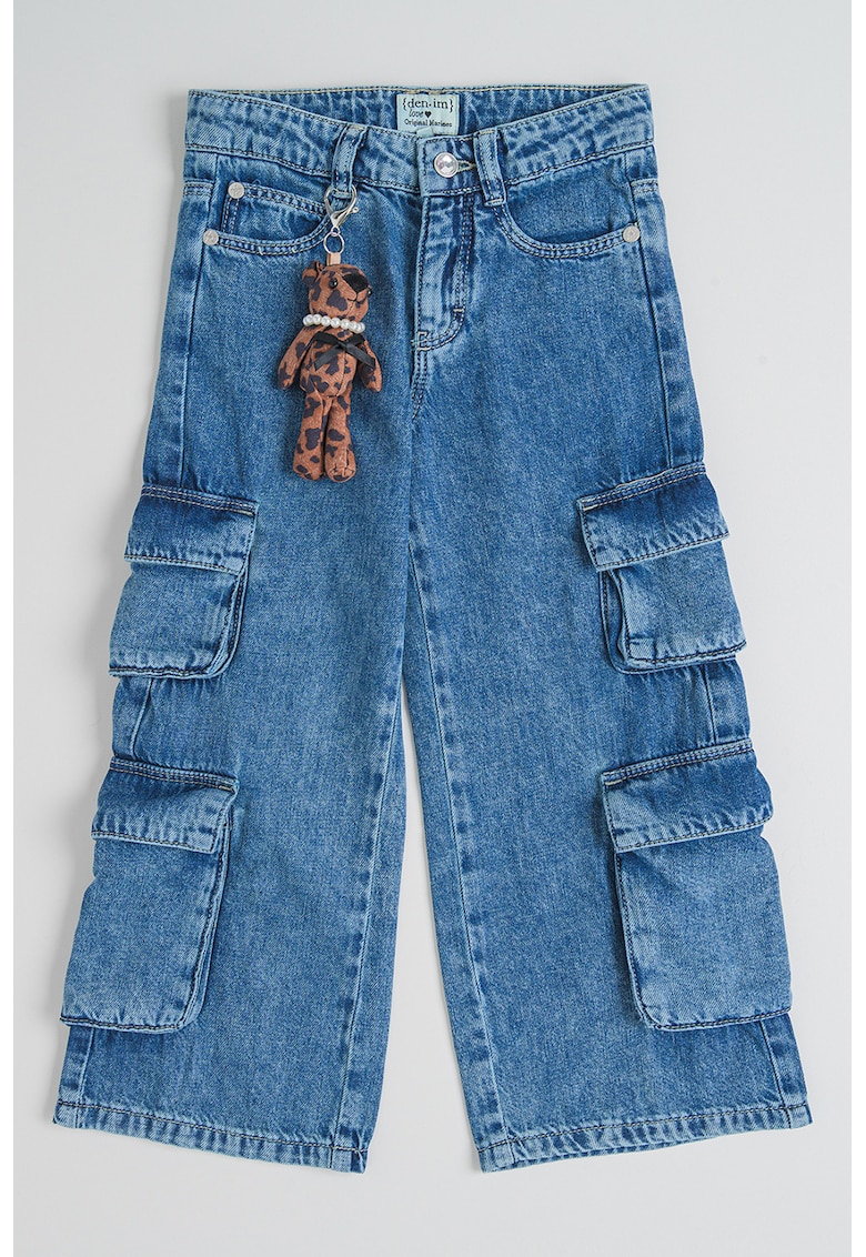 Blugi cargo cu croiala ampla - Maro/Albastru melange/Negru