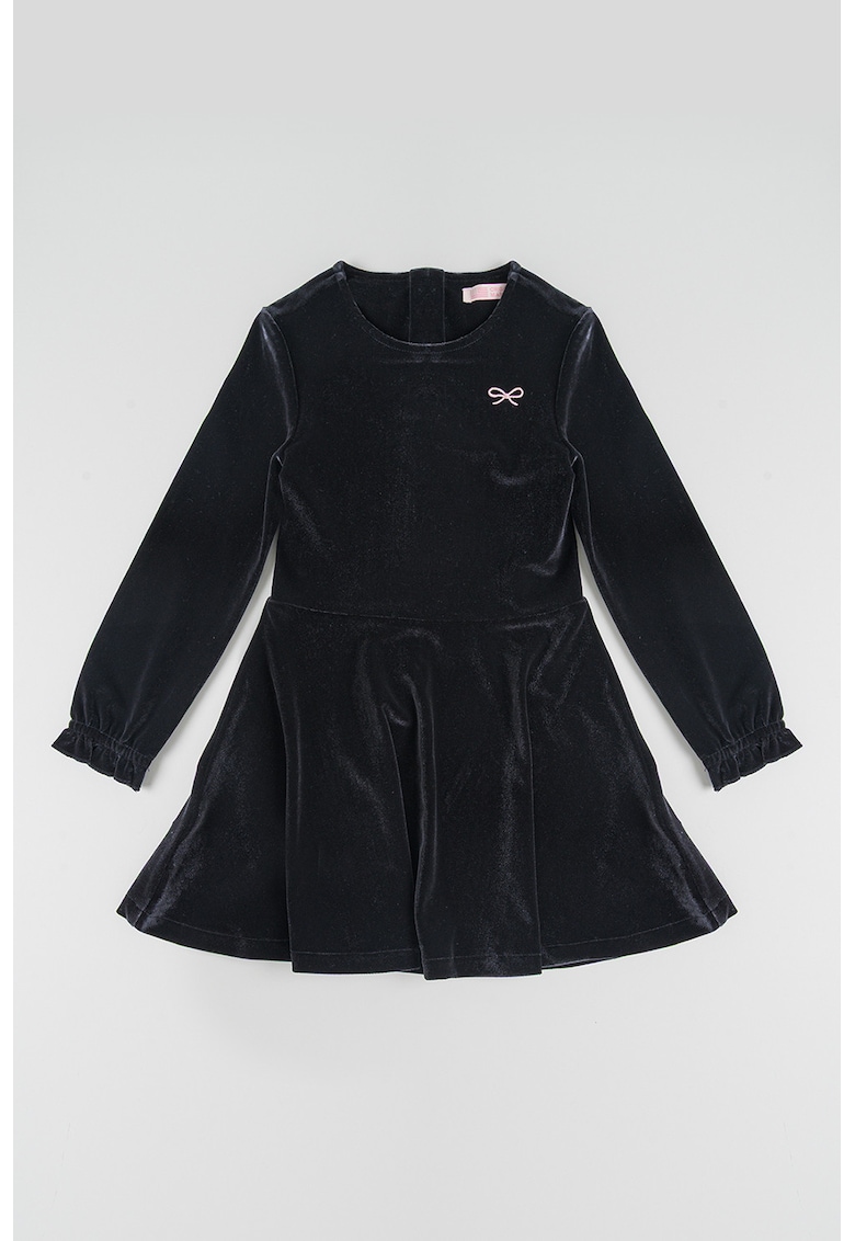 Rochie evazata din catifea - Negru