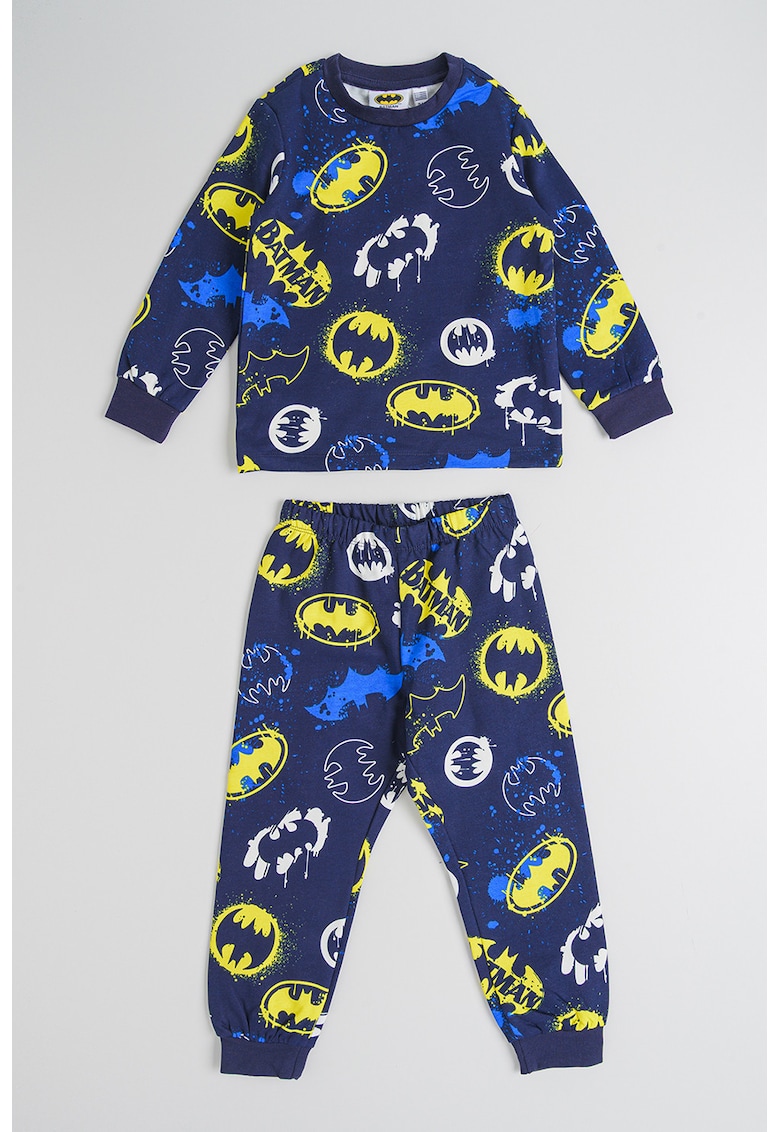Pijama lunga cu model Batman - Galben/Albastru inchis