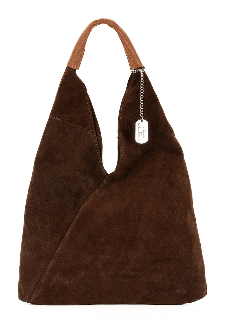 Geanta hobo din piele intoarsa