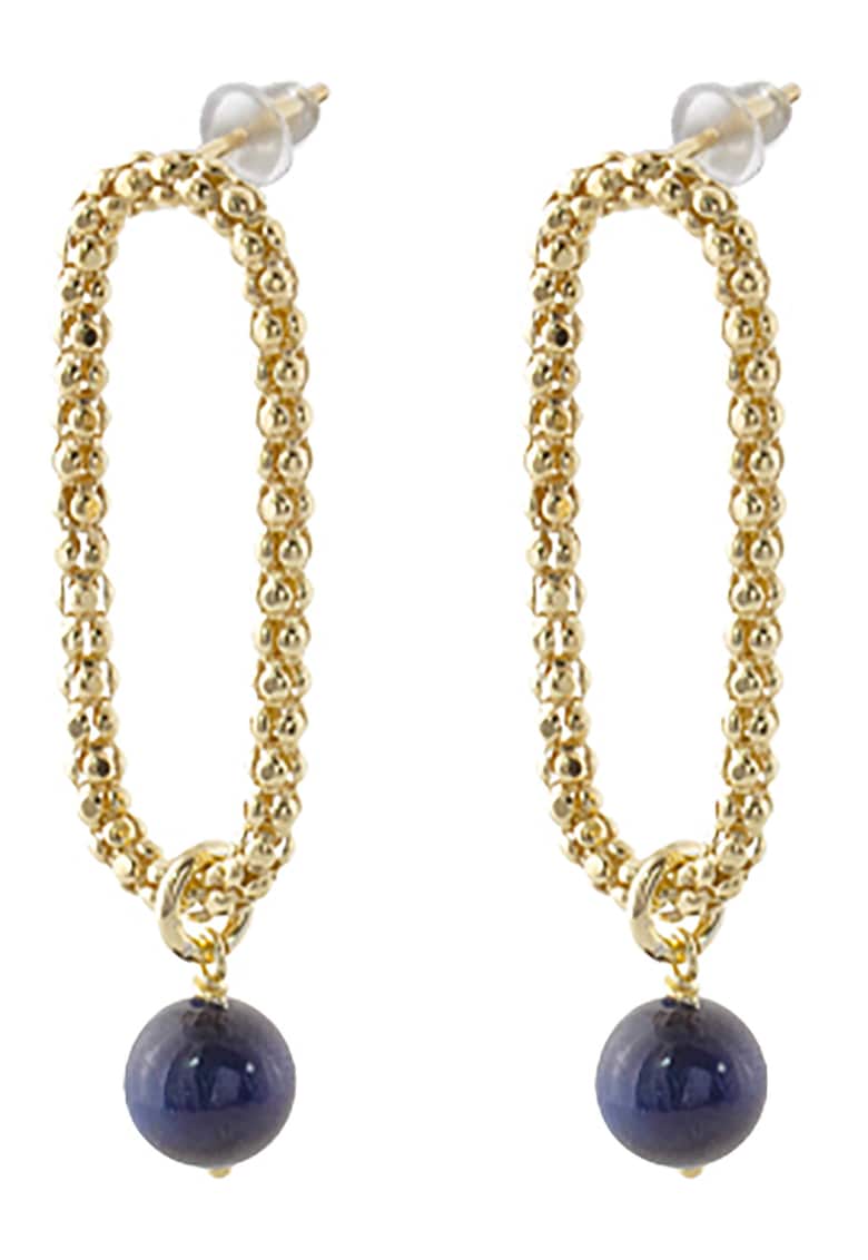 Cercei drop placati cu aur de 18K cu agate