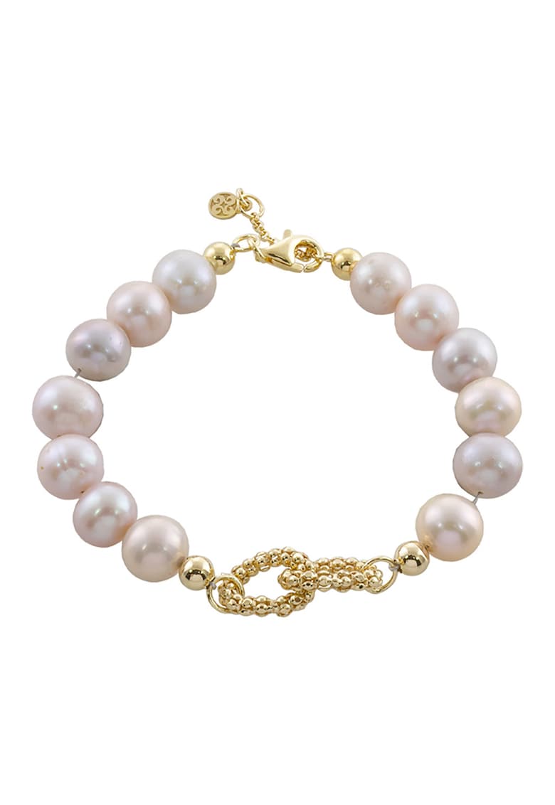 Bratara placata cu aur de 18K cu perle de cultura
