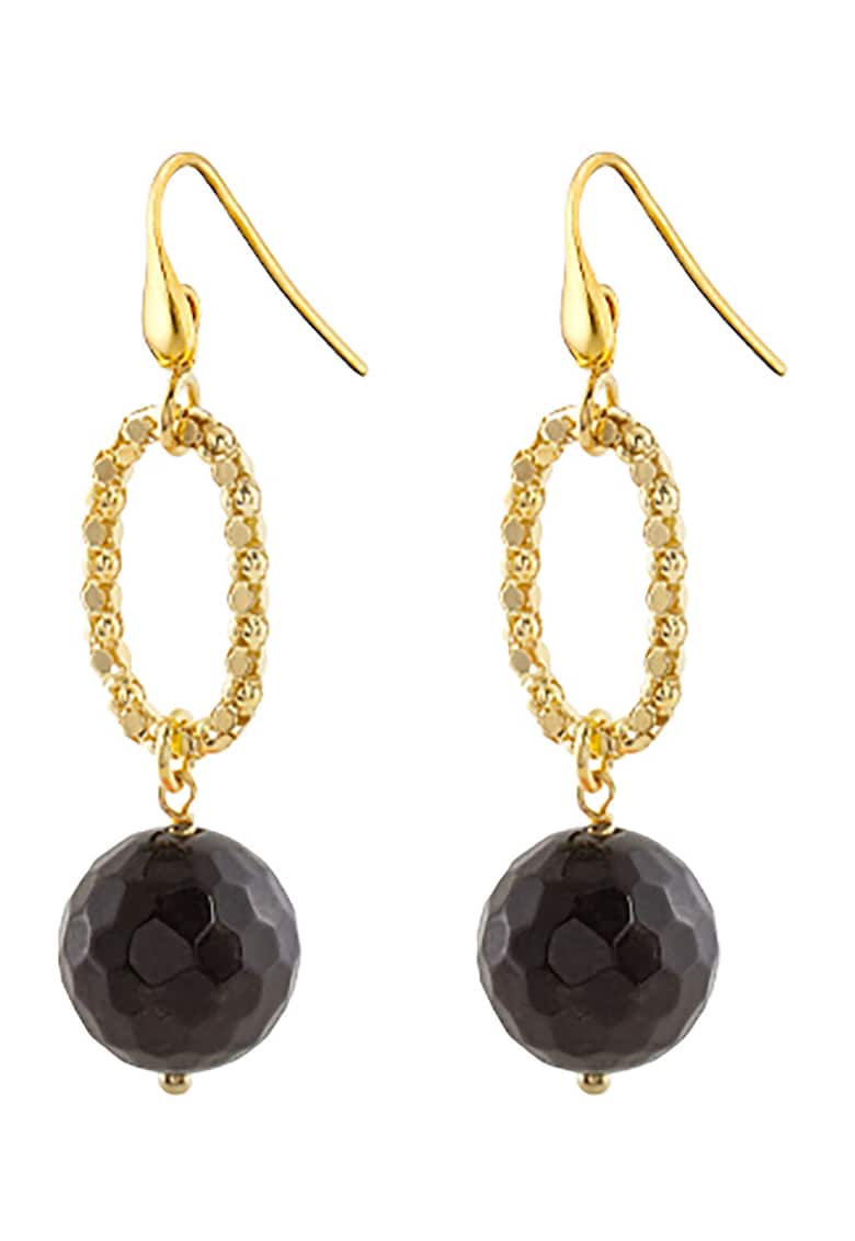 Cercei placati cu aurde 18K si cu agate