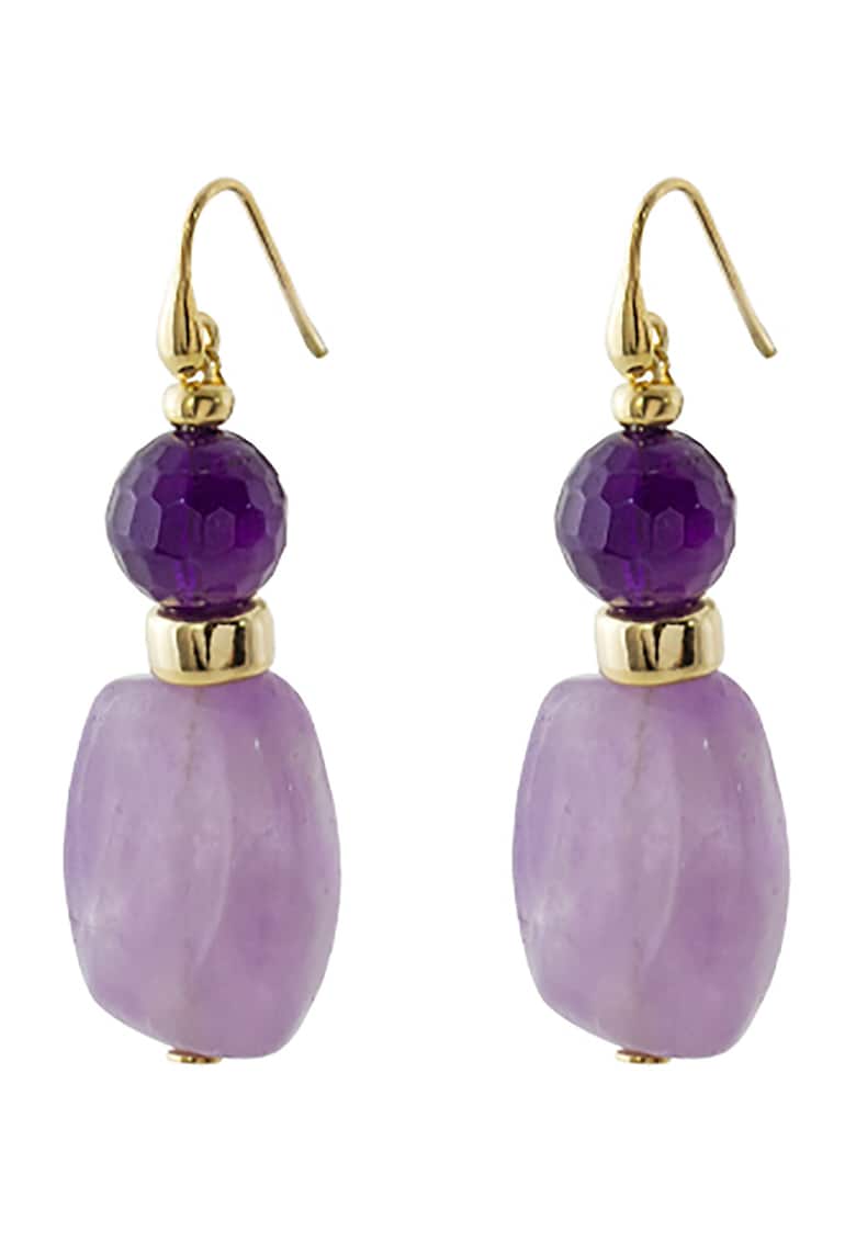 Cercei placati cu aur de 18K si cu agate