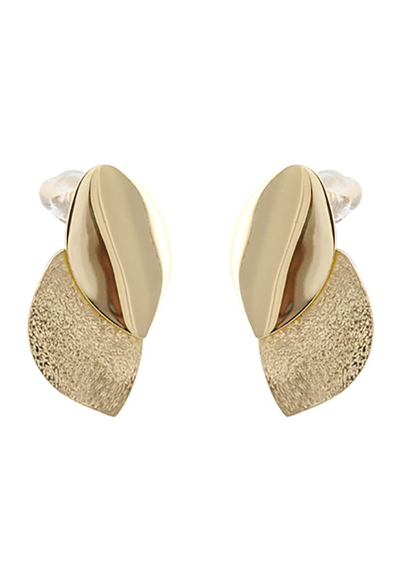 Cercei placati cu aur de 18K in forma de frunza