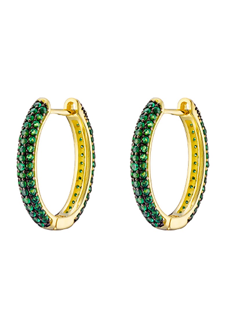 Cercei placatu cu aur de 18 K si cu zirconia