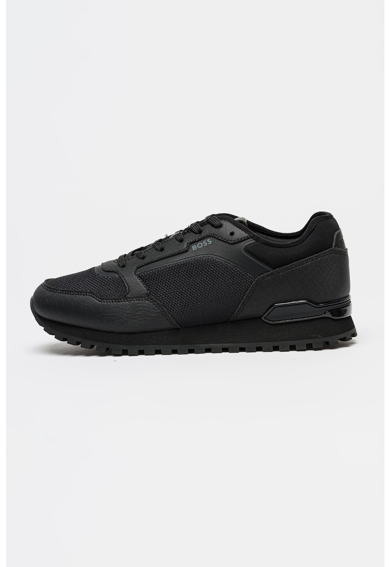 Pantofi sport Parkour din material sintetic cu insertii din material textil - Negru