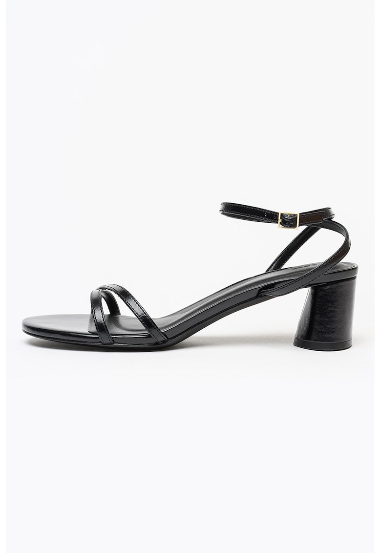 Sandale cu toc si barete multiple Gracey - Negru