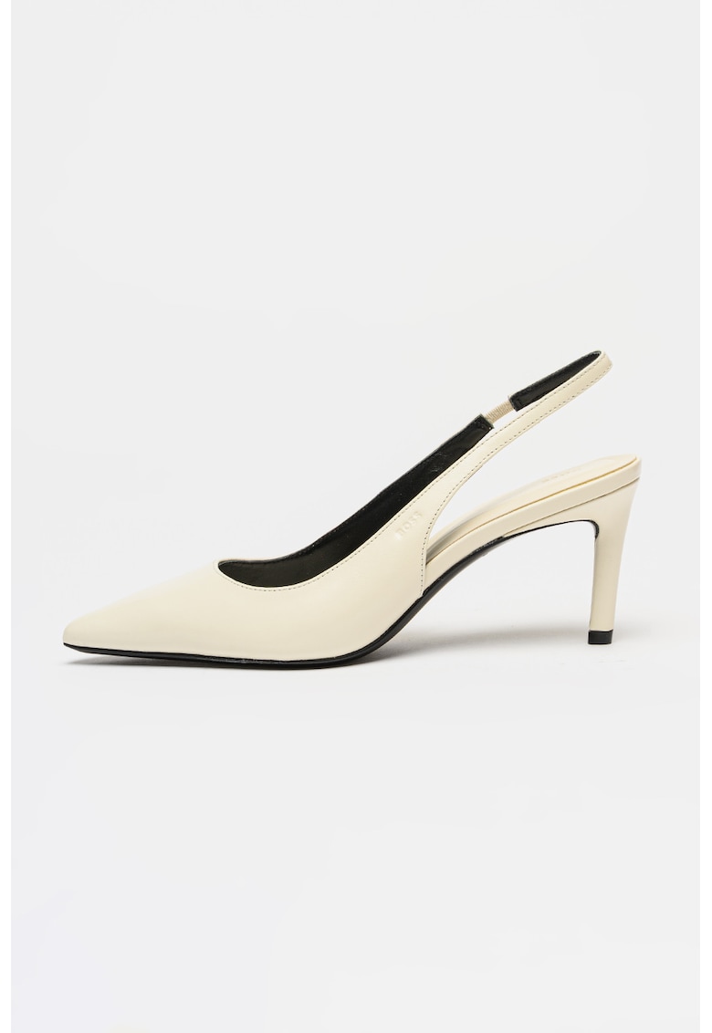 Pantofi din piele cu varf ascutit Gracey - Alb fildes