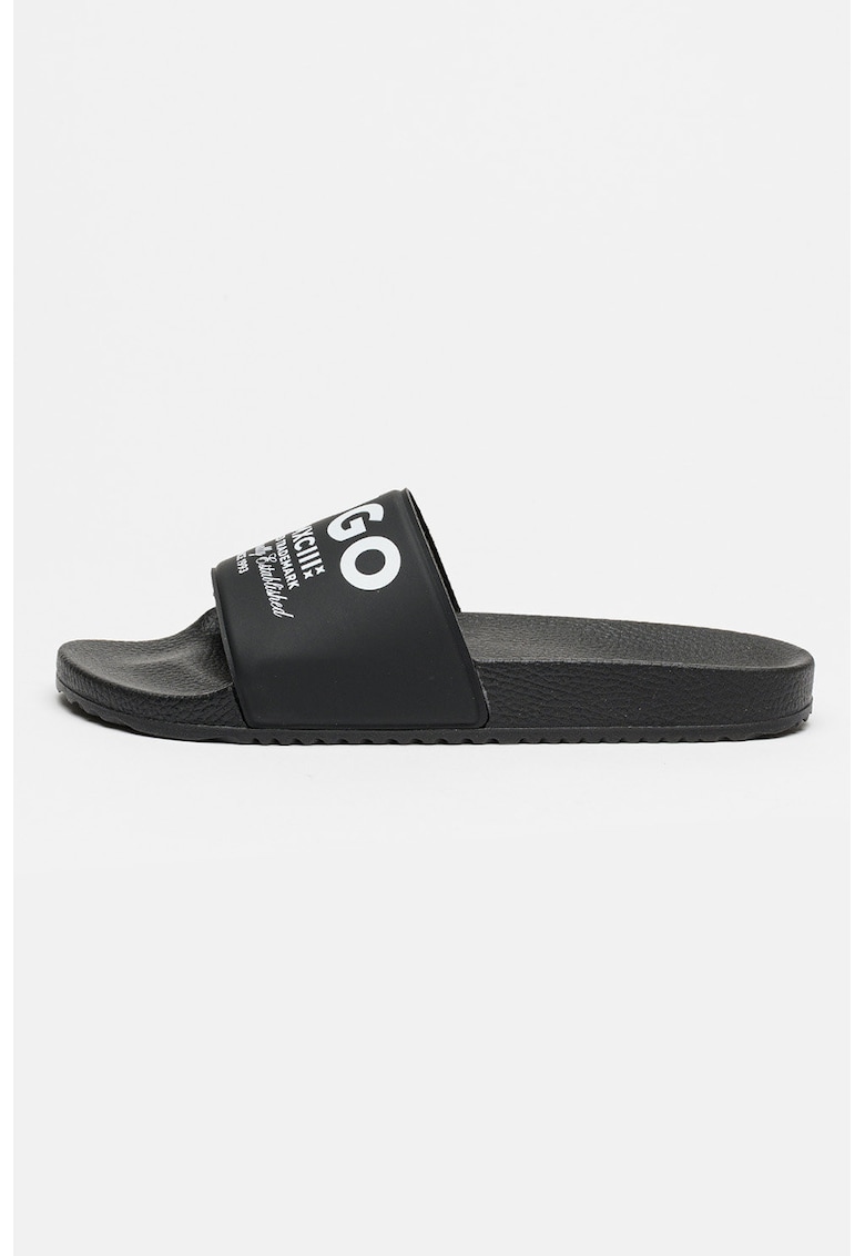 Papuci cu imprimeu logo Timein - Negru/Alb optic