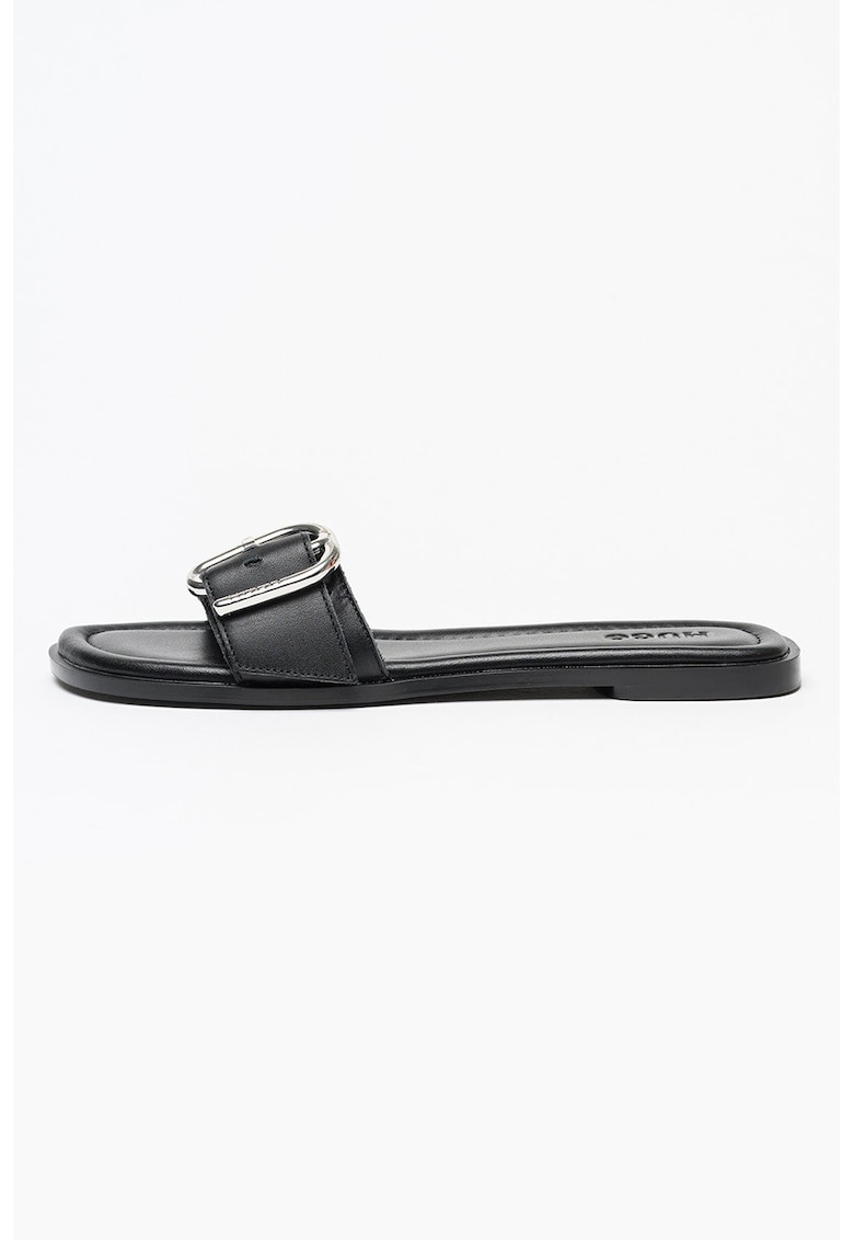 Papuci de piele Amaryl - Negru