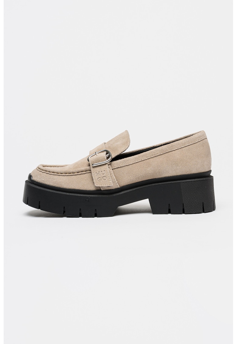 Pantofi loafer din piele intoarsa Kris - Maro nisip