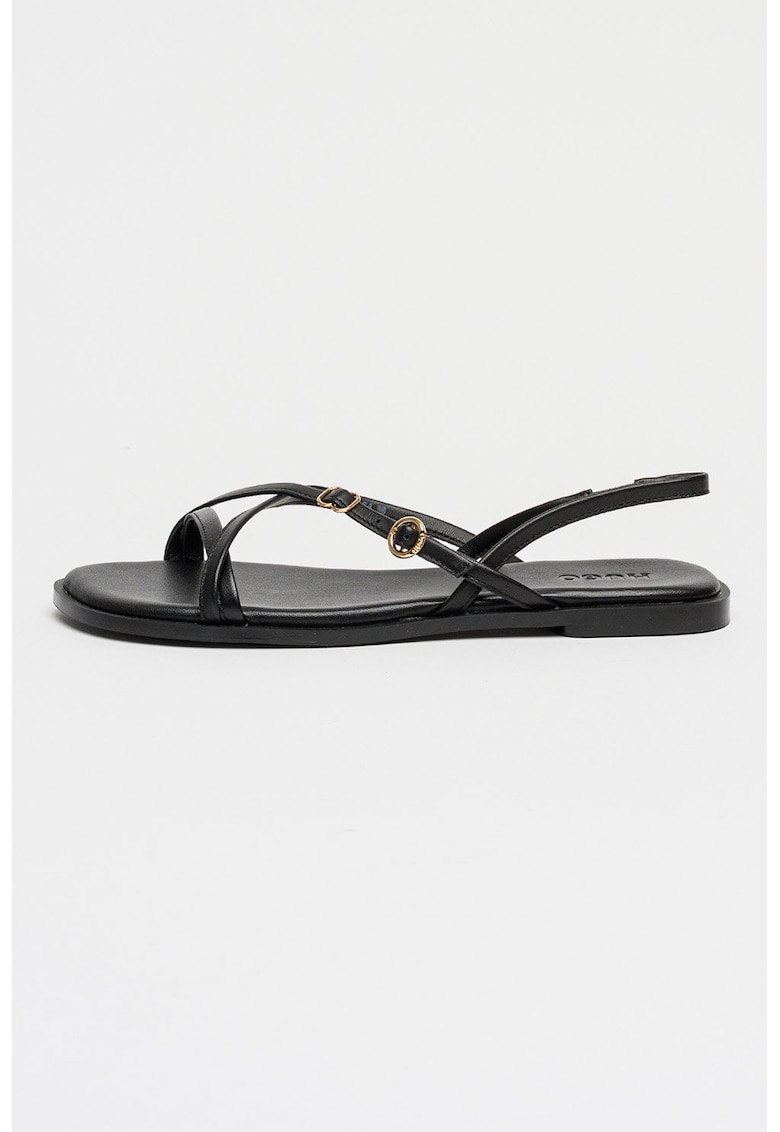 Sandale slingback din piele Amaryl - Negru