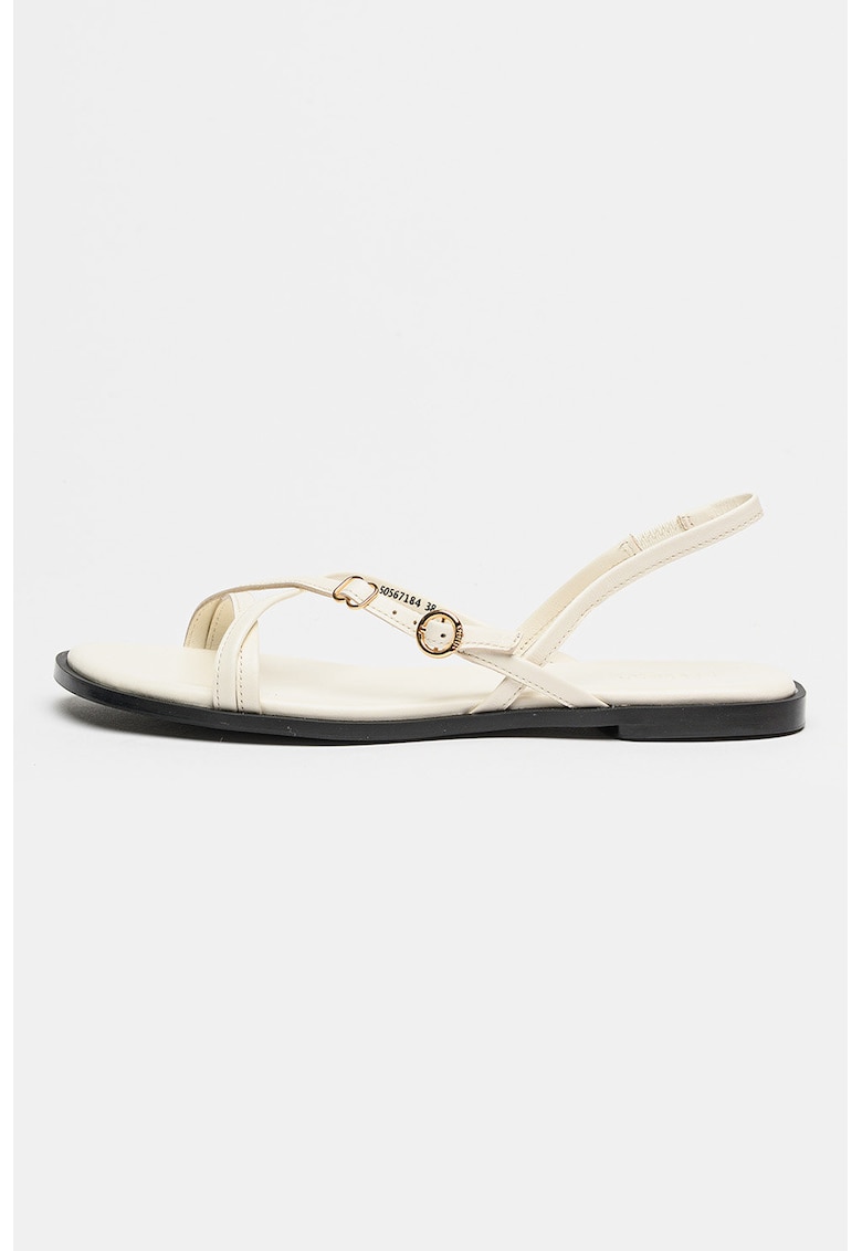 Sandale slingback din piele Amaryl - Alb murdar