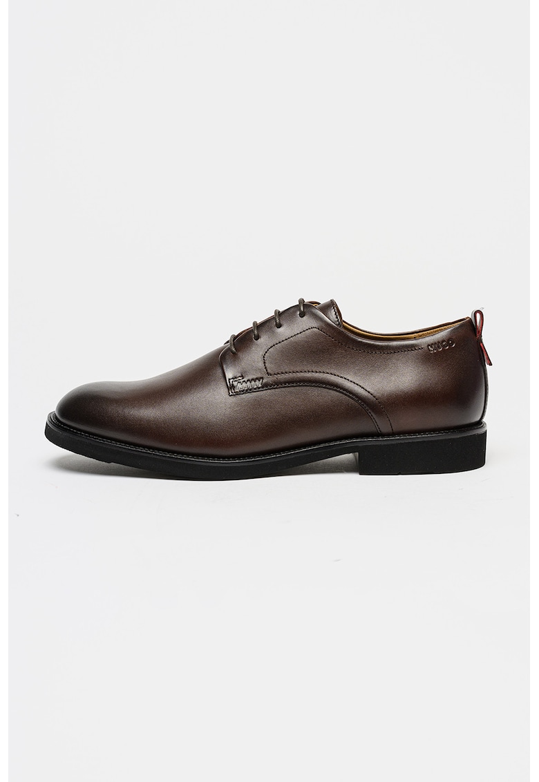 Pantofi din piele cu sireturi Ginsby - Maro inchis
