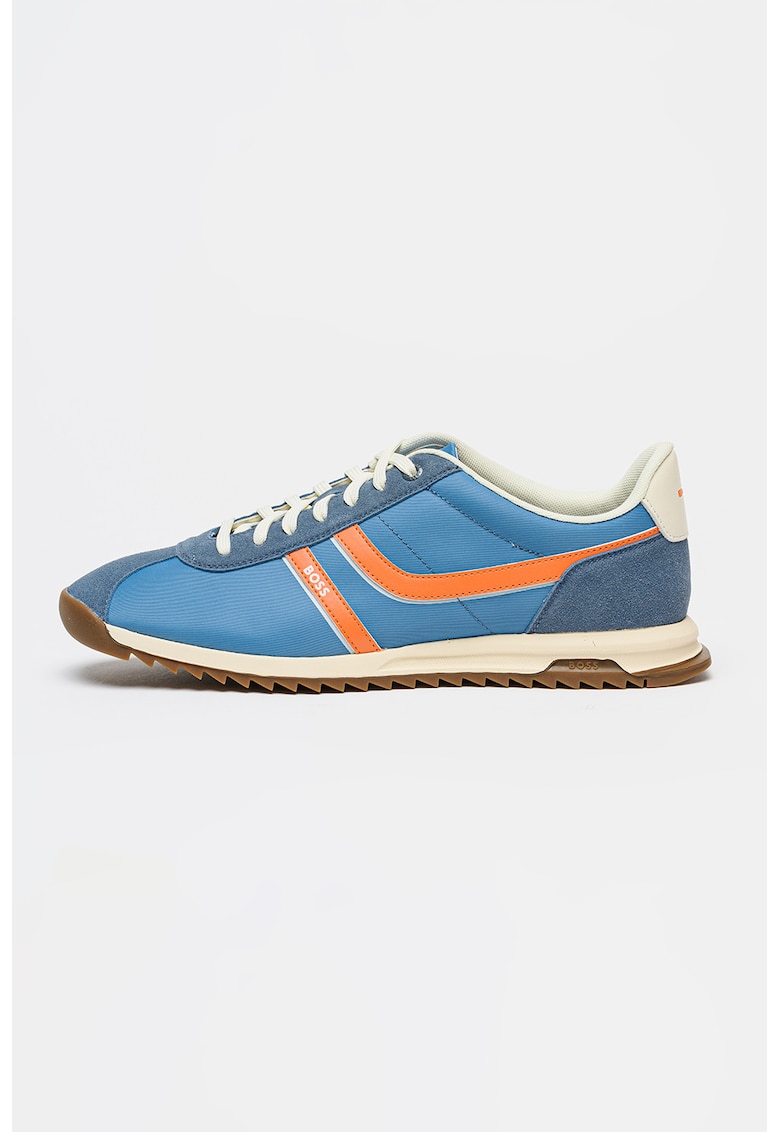 Pantofi sport din plasa cu detalii contrastante Zayn - Portocaliu/Albastru prafuit/Albastru deschis