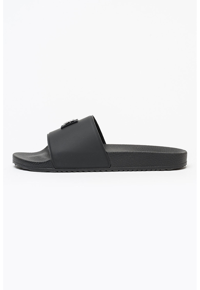 Papuci cu logo metalic Timein - Negru