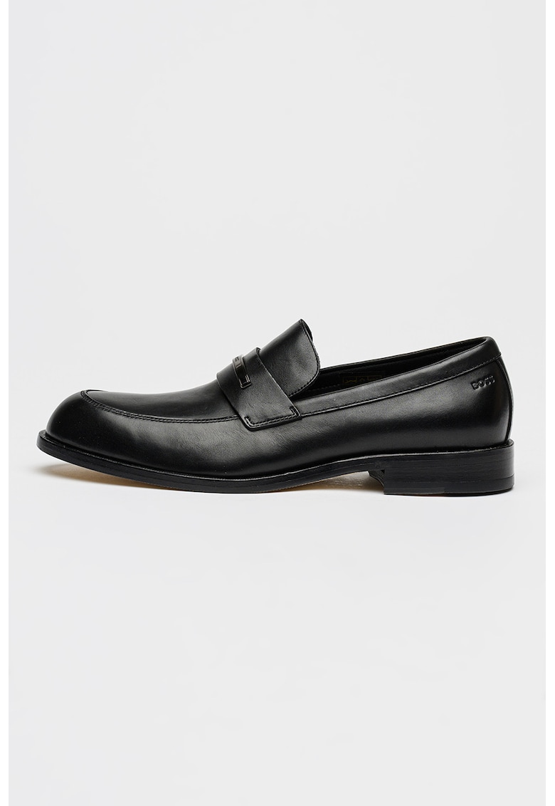 Pantofi loafer din piele cu detaliu metalic Tayil - Negru