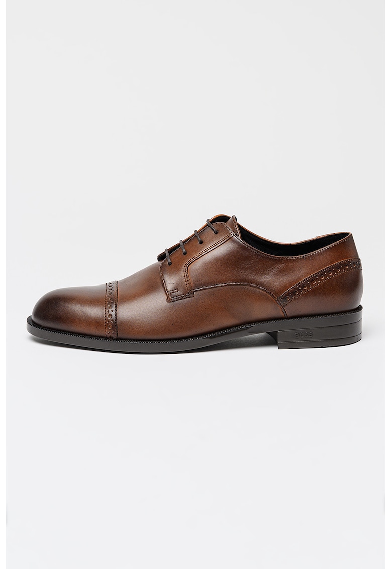 Pantofi din piele cu model brogue Tayil - Maro
