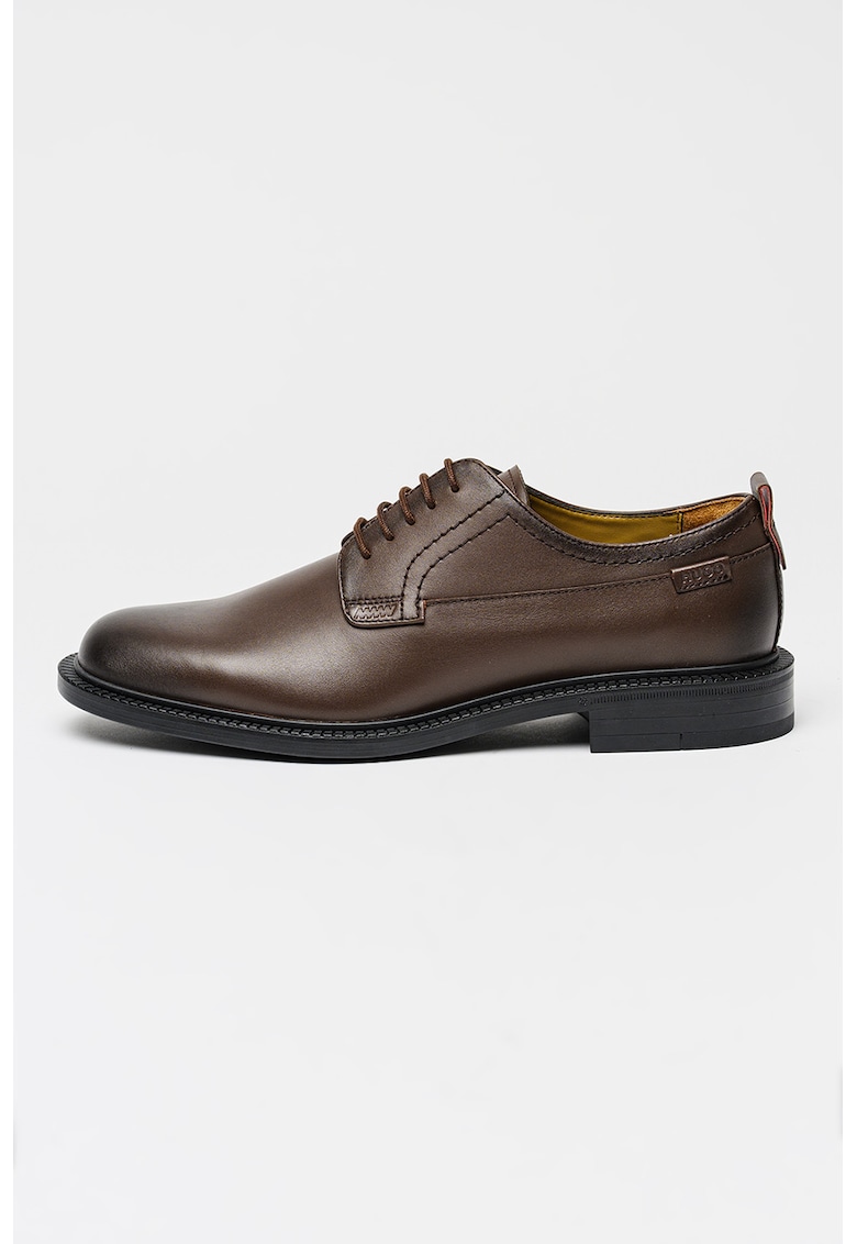 Pantofi din piele cu detaliu logo Lysander - Maro
